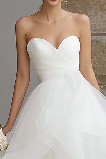 Princess Ivory Sweetheart Ball Gown Wedding Dress with Ruffles